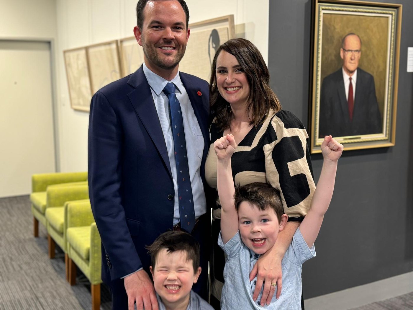 Glen Atwell with his wife and their two sons